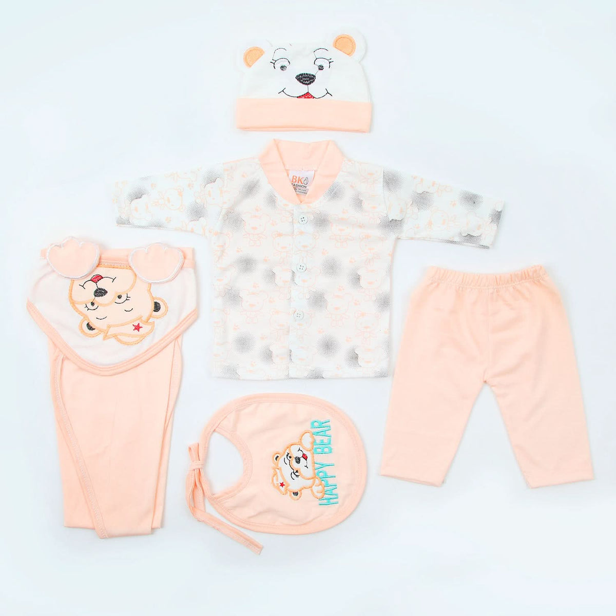Newborn Full Sleeves Gift Set - Peach, Newborn Gift Set, Chase Value, Chase Value