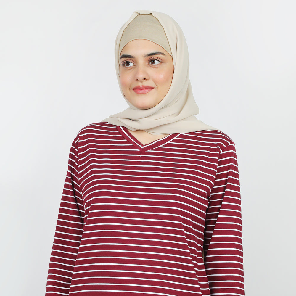 Women's Full Sleeves Top  - Maroon, Women T-Shirts & Tops, Chase Value, Chase Value