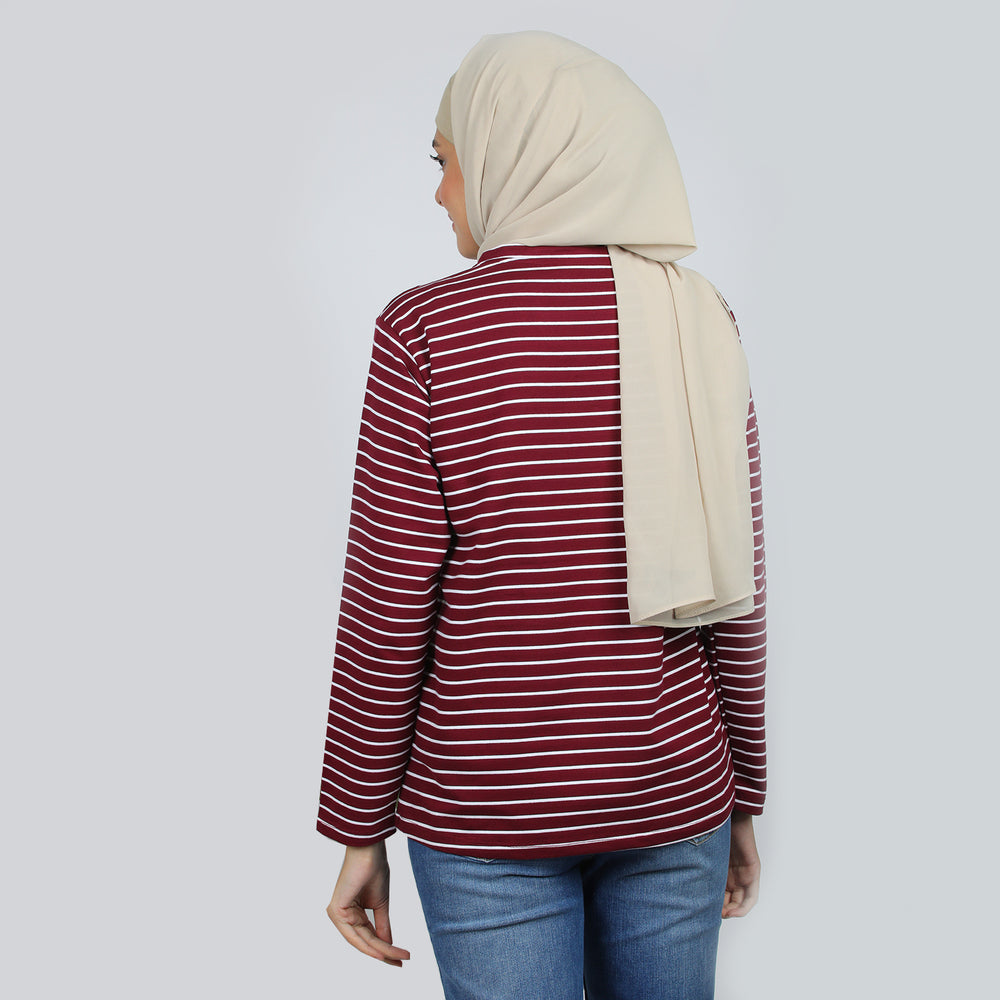 Women's Full Sleeves Top  - Maroon, Women T-Shirts & Tops, Chase Value, Chase Value