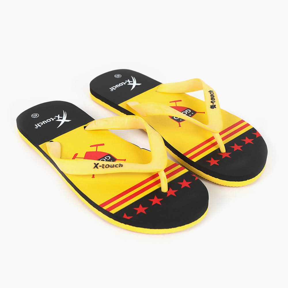 Men's Flip Flop Slippers - Yellow, Men's Slippers, Chase Value, Chase Value