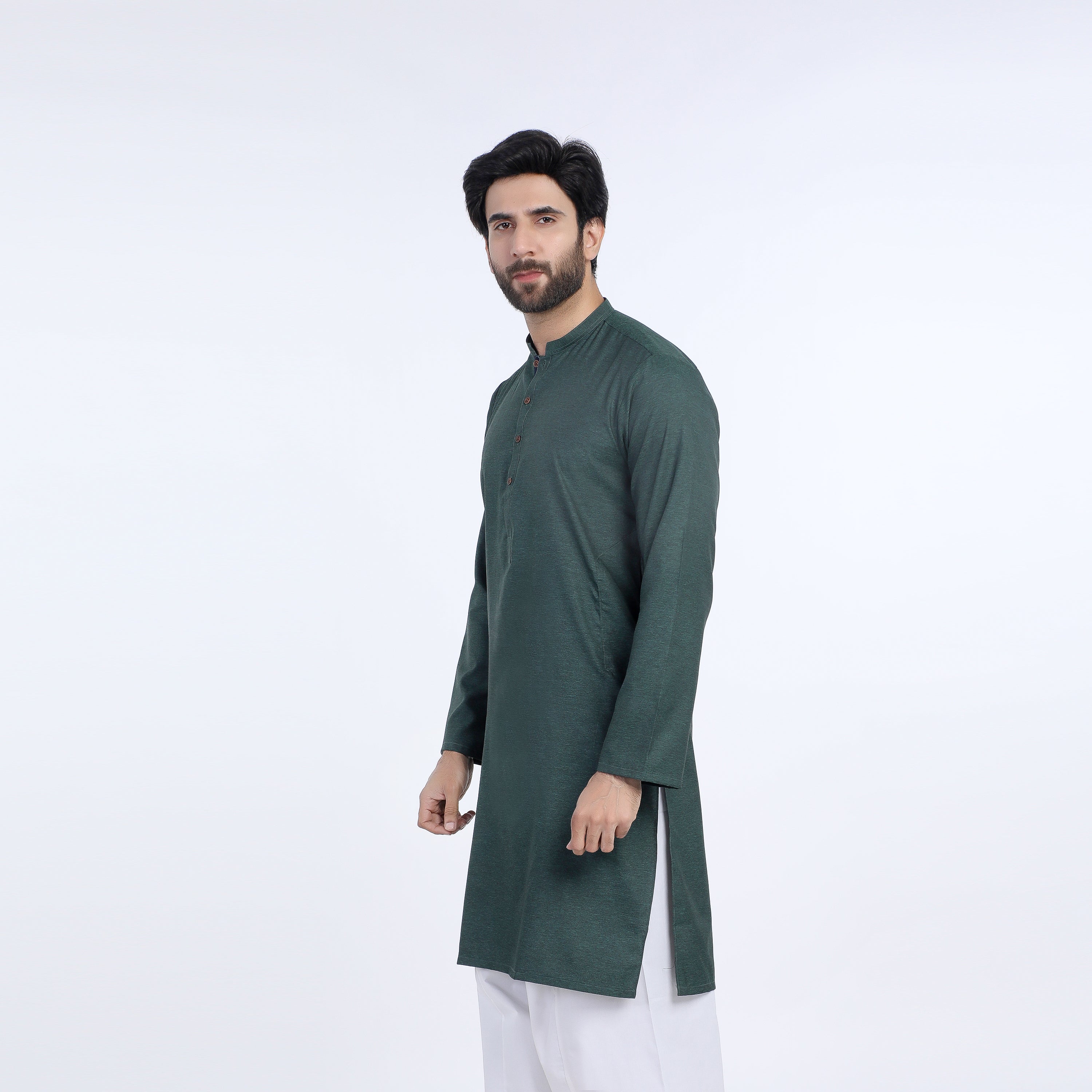 Men's Slim Fit Kurta - Green, Men's Kurtas, Chase Value, Chase Value