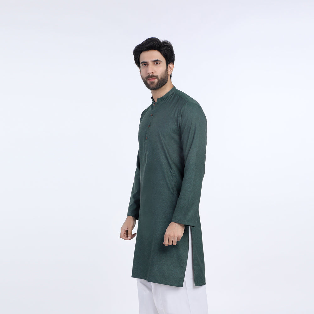 Men's Slim Fit Kurta - Green, Men's Kurtas, Chase Value, Chase Value