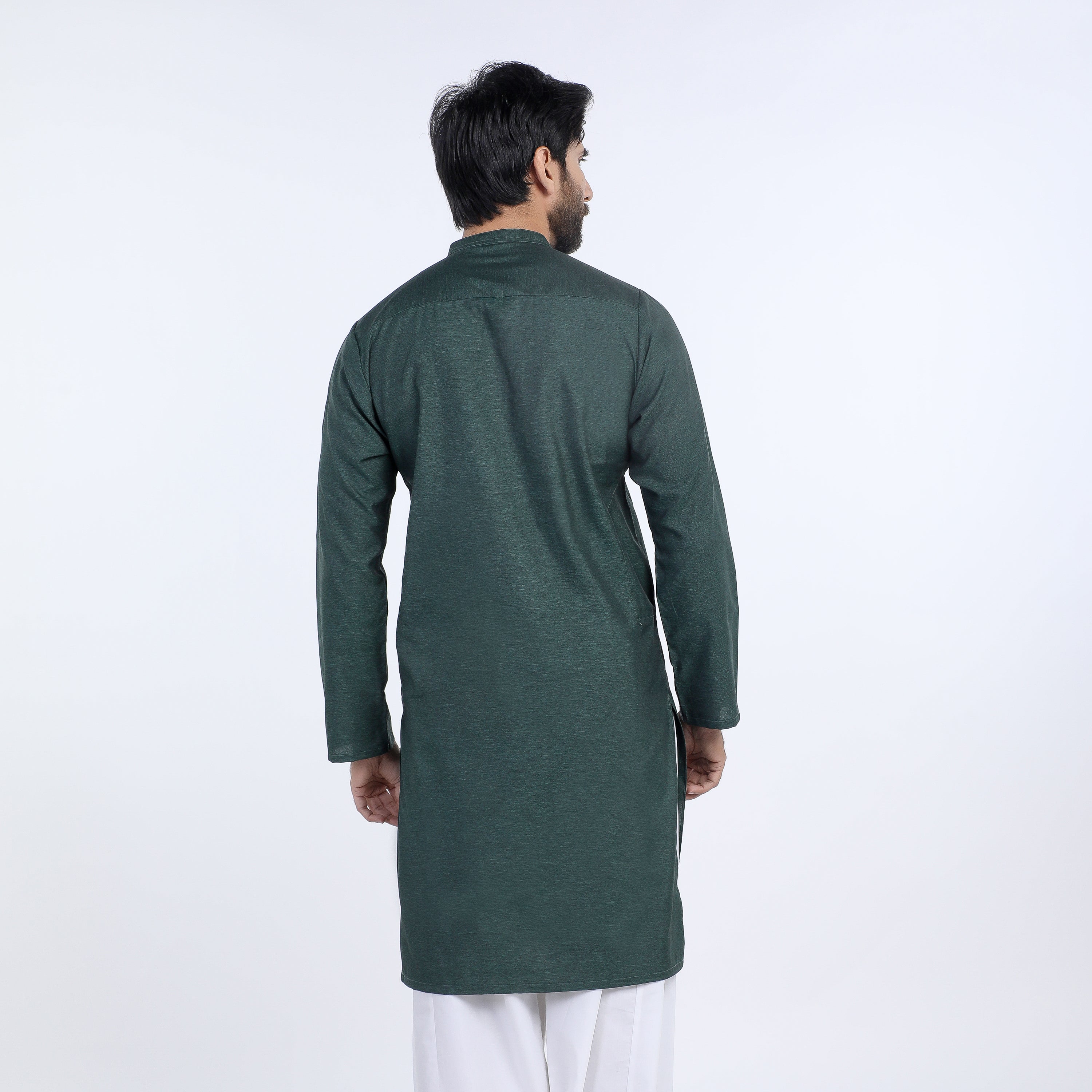 Men's Slim Fit Kurta - Green, Men's Kurtas, Chase Value, Chase Value