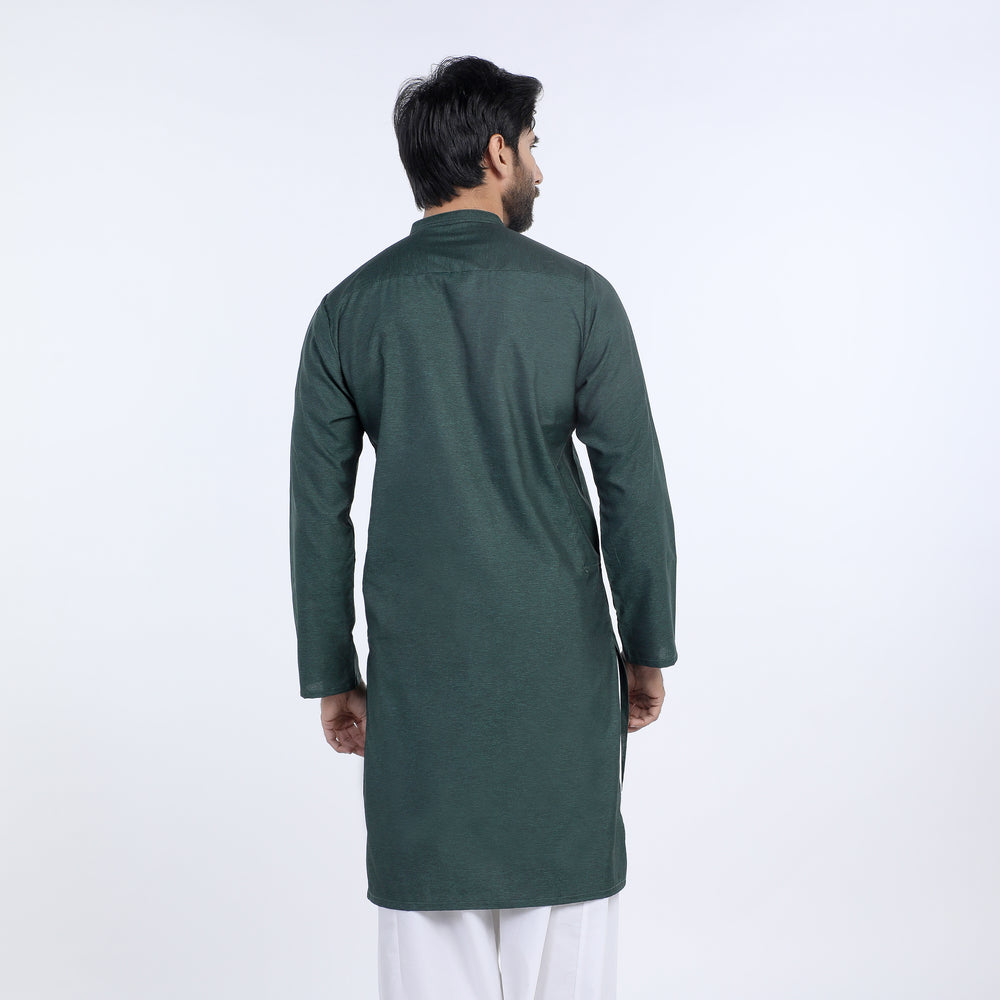 Men's Slim Fit Kurta - Green, Men's Kurtas, Chase Value, Chase Value