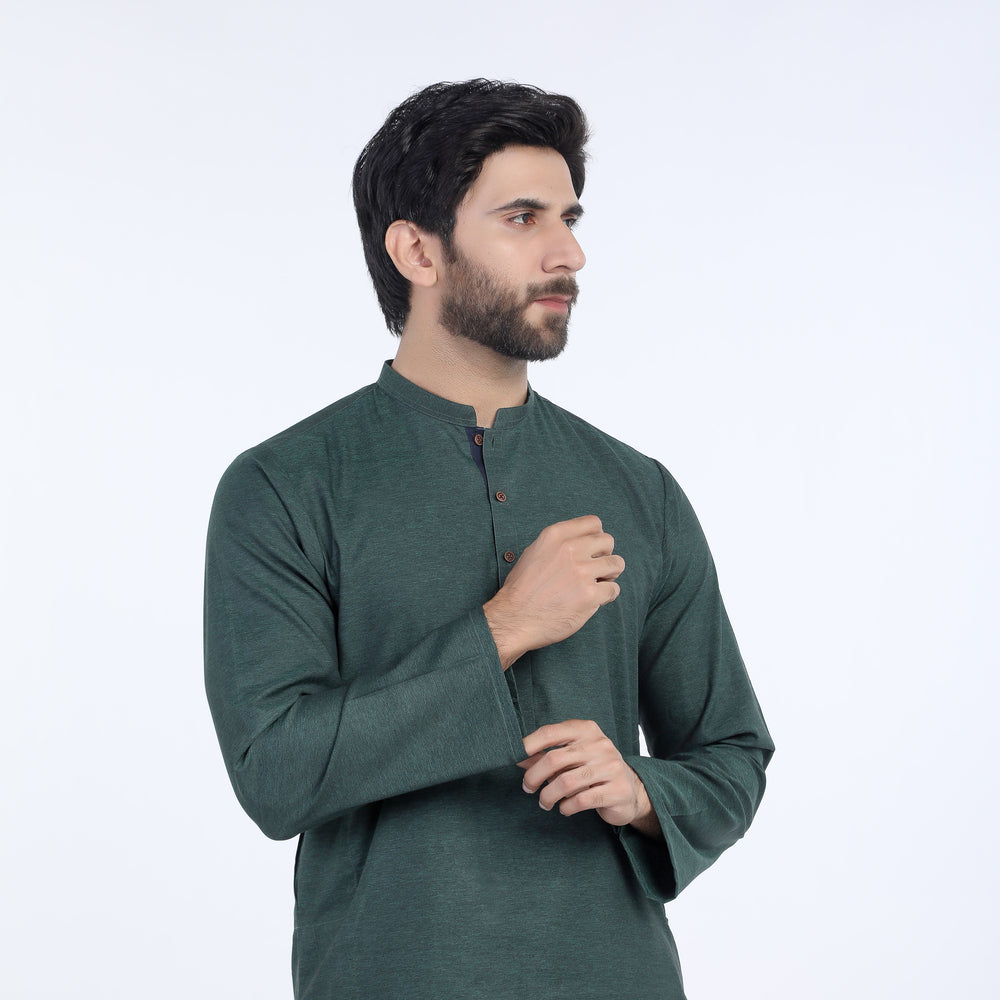 Men's Slim Fit Kurta - Green, Men's Kurtas, Chase Value, Chase Value