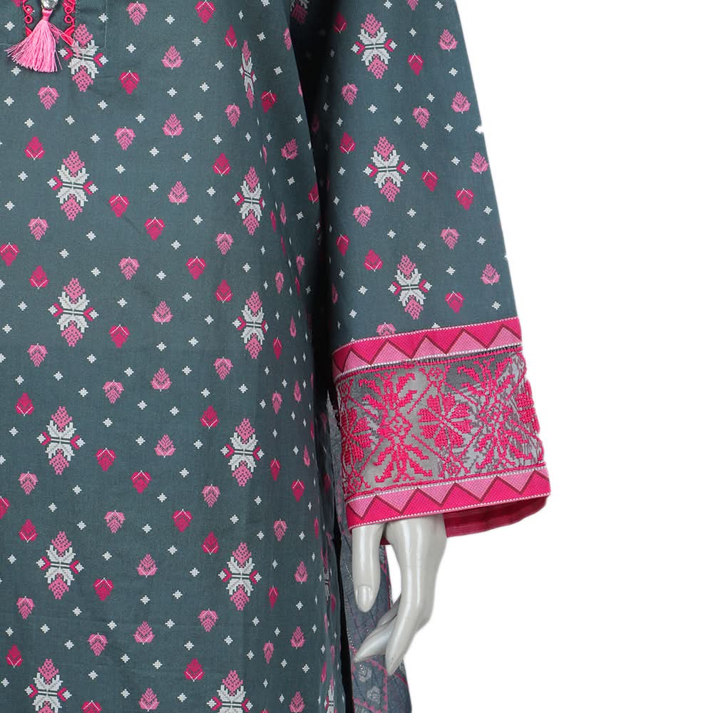 Eminent Women's Embrioded Stitched 3pcs Suit - Grey, Women Shalwar Suits, Eminent, Chase Value