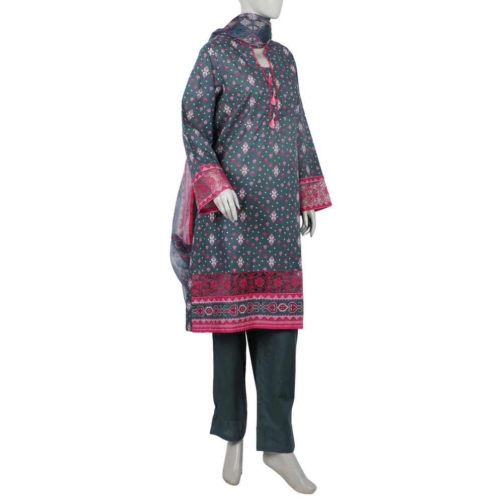 Eminent Women's Embrioded Stitched 3pcs Suit - Grey, Women Shalwar Suits, Eminent, Chase Value