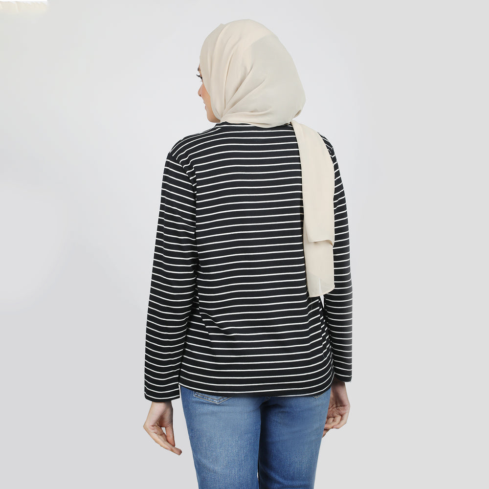 Women's Full Sleeves Top  - Black, Women T-Shirts & Tops, Chase Value, Chase Value