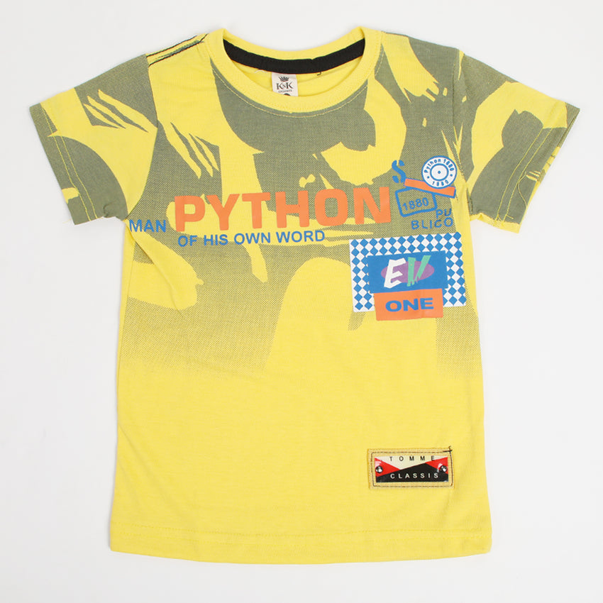 Boys Half Sleeves T-Shirt - Yellow