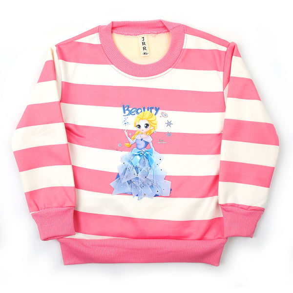 Girls Full Sleeves Sweat Shirt - Pink