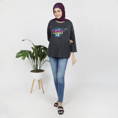 Women's Full Sleeves Sweat Shirt - Charcoal