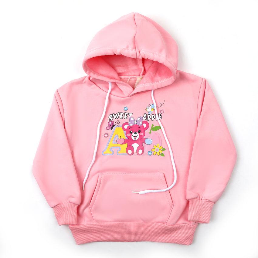 Girls Full Sleeves Hoodie T-Shirt - Pink