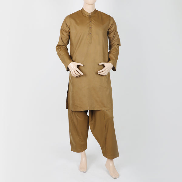 Men's Plain Kurta Shalwar Suit - Mustard, Men's Shalwar Kameez, Chase Value, Chase Value