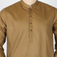 Men's Plain Kurta Shalwar Suit - Mustard