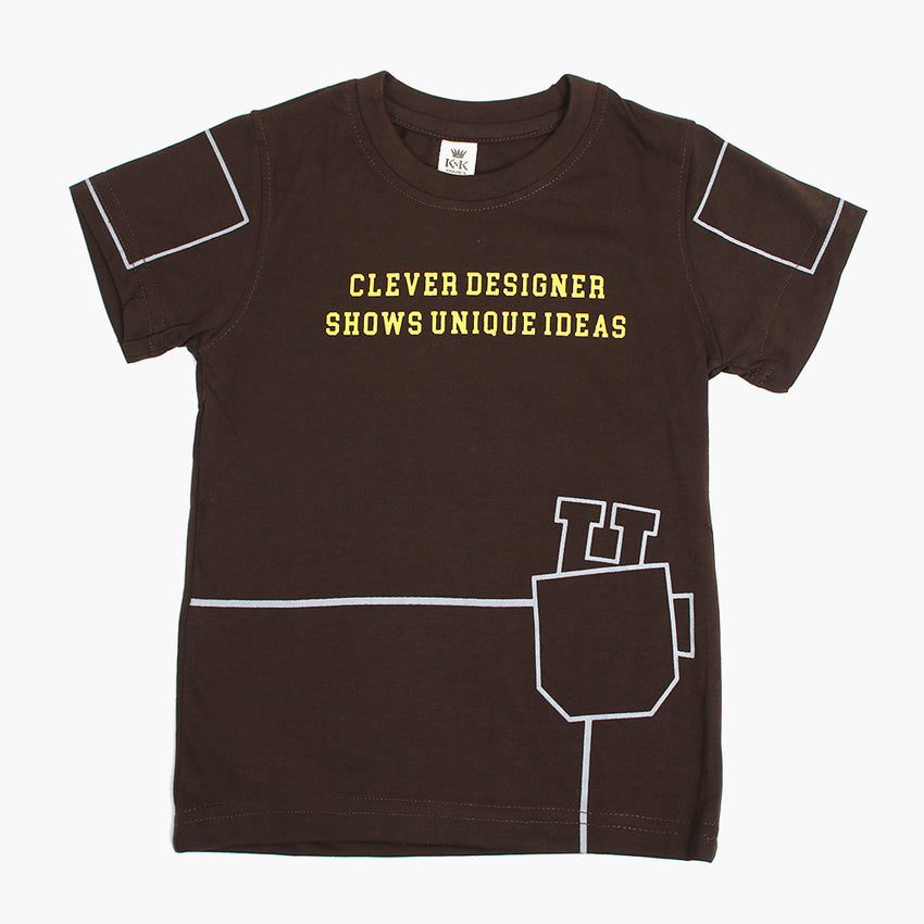 Boys Half Sleeves T-Shirt - Chocolate