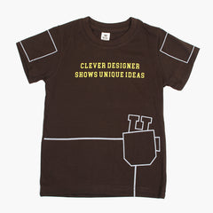 Boys Half Sleeves T-Shirt - Chocolate