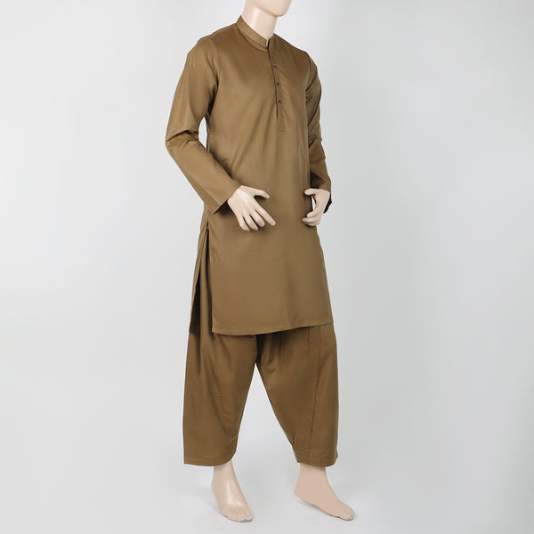 Men's Plain Kurta Shalwar Suit - Mustard, Men's Shalwar Kameez, Chase Value, Chase Value