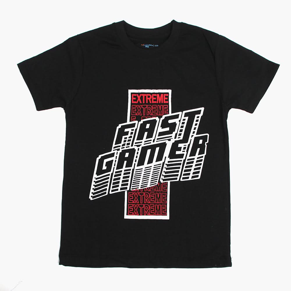 Boys Half Sleeves T-Shirt - Black, Boys T-Shirts, Chase Value, Chase Value