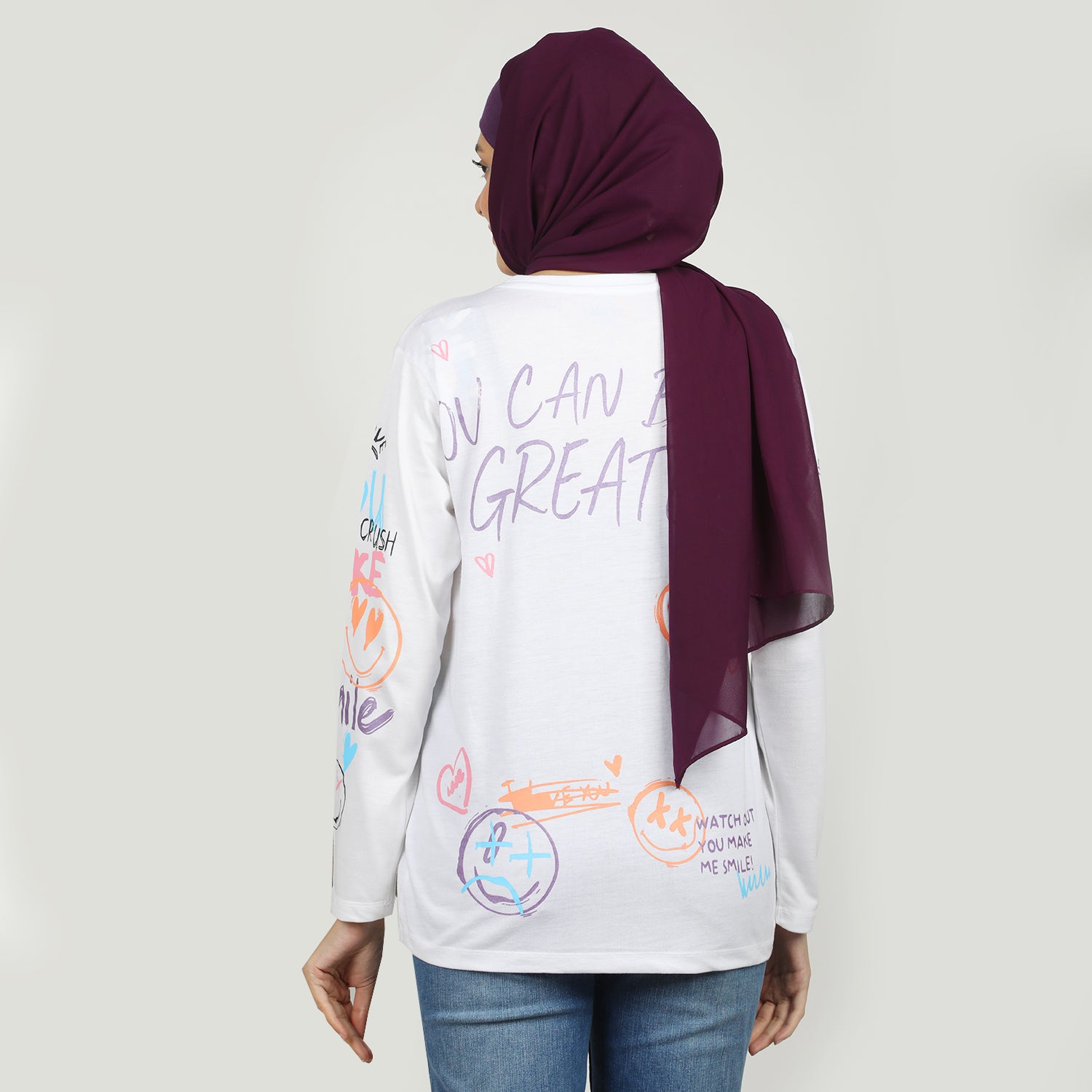 Women's Full Sleeves T-Shirt - White, Women T-Shirts & Tops, Chase Value, Chase Value