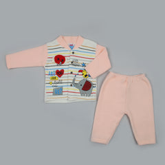 Newborn Boys Full Sleeves Suit - Light Pink