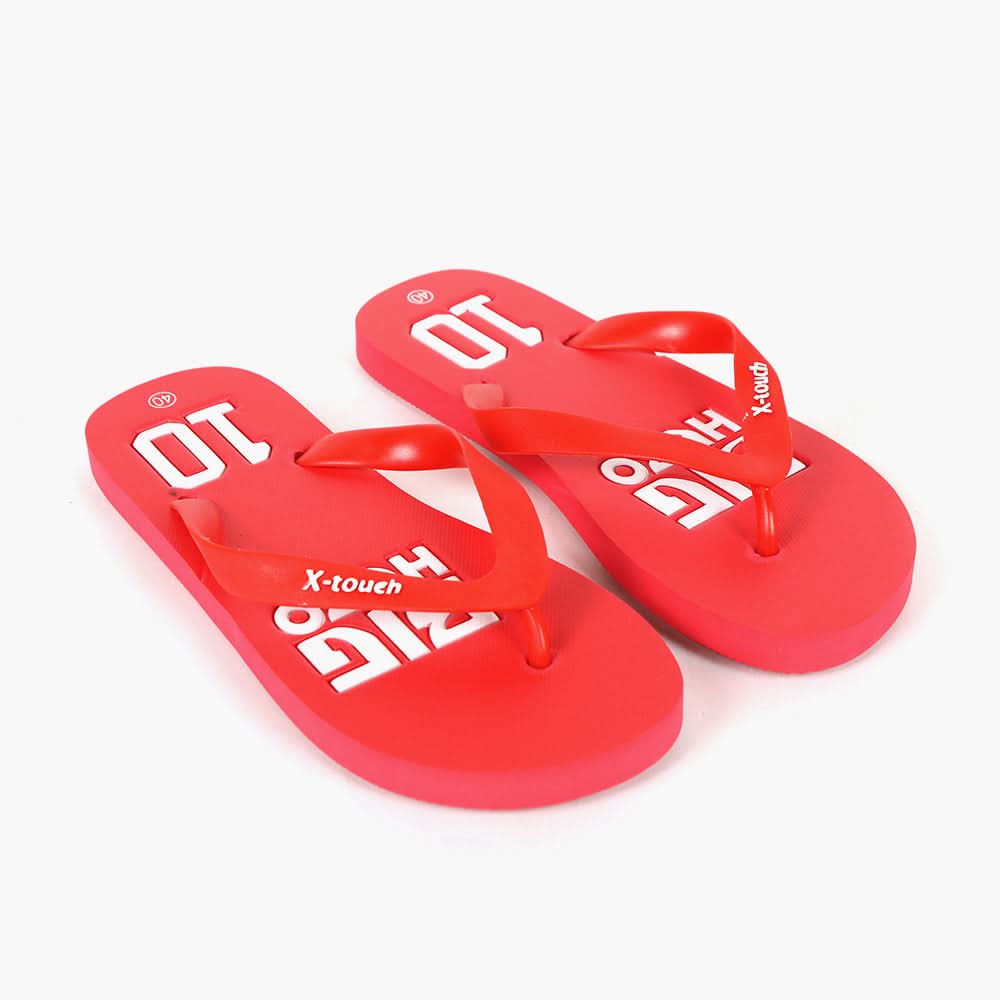 Men's Flip Flop Slippers - Red, Men's Slippers, Chase Value, Chase Value
