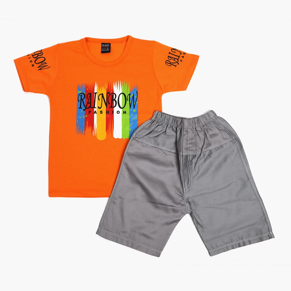 Boys Half Sleeves Suit - Orange, Boys Sets & Suits, Chase Value, Chase Value