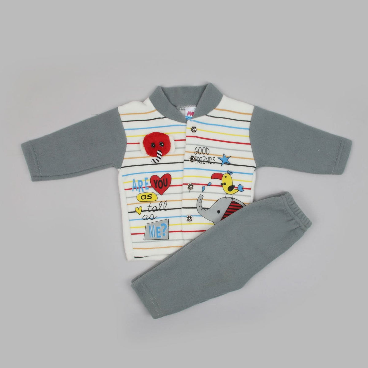 Newborn Boys Full Sleeves Suit - Grey, Newborn Boys Sets & Suits, Chase Value, Chase Value