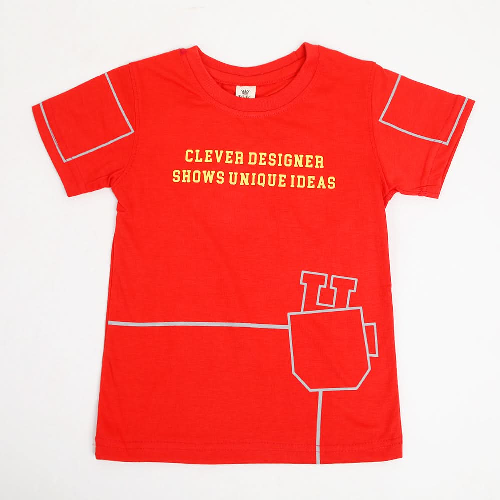 Boys Half Sleeves T-Shirt - Red, Boys T-Shirts, Chase Value, Chase Value