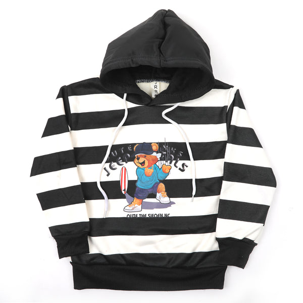 Boys Full Sleeves Hoodie T-Shirt - Black