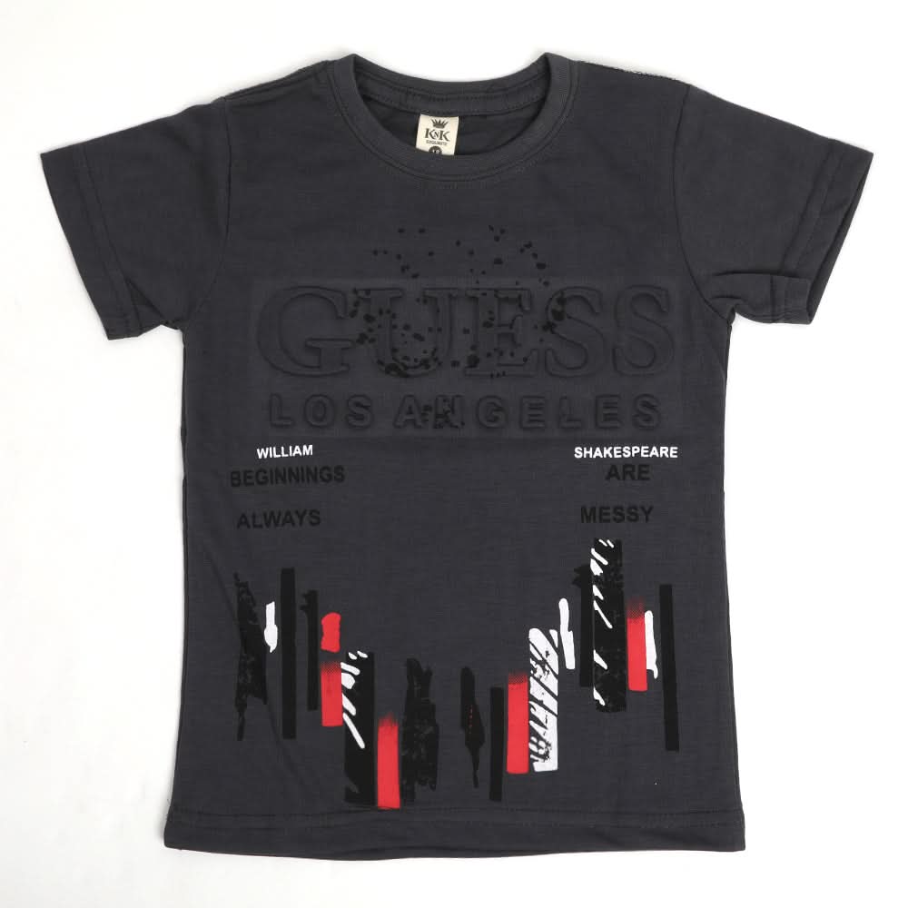 Boys Half Sleeves T-Shirt - Grey, Boys T-Shirts, Chase Value, Chase Value