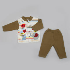 Newborn Boys Full Sleeves Suit - Brown