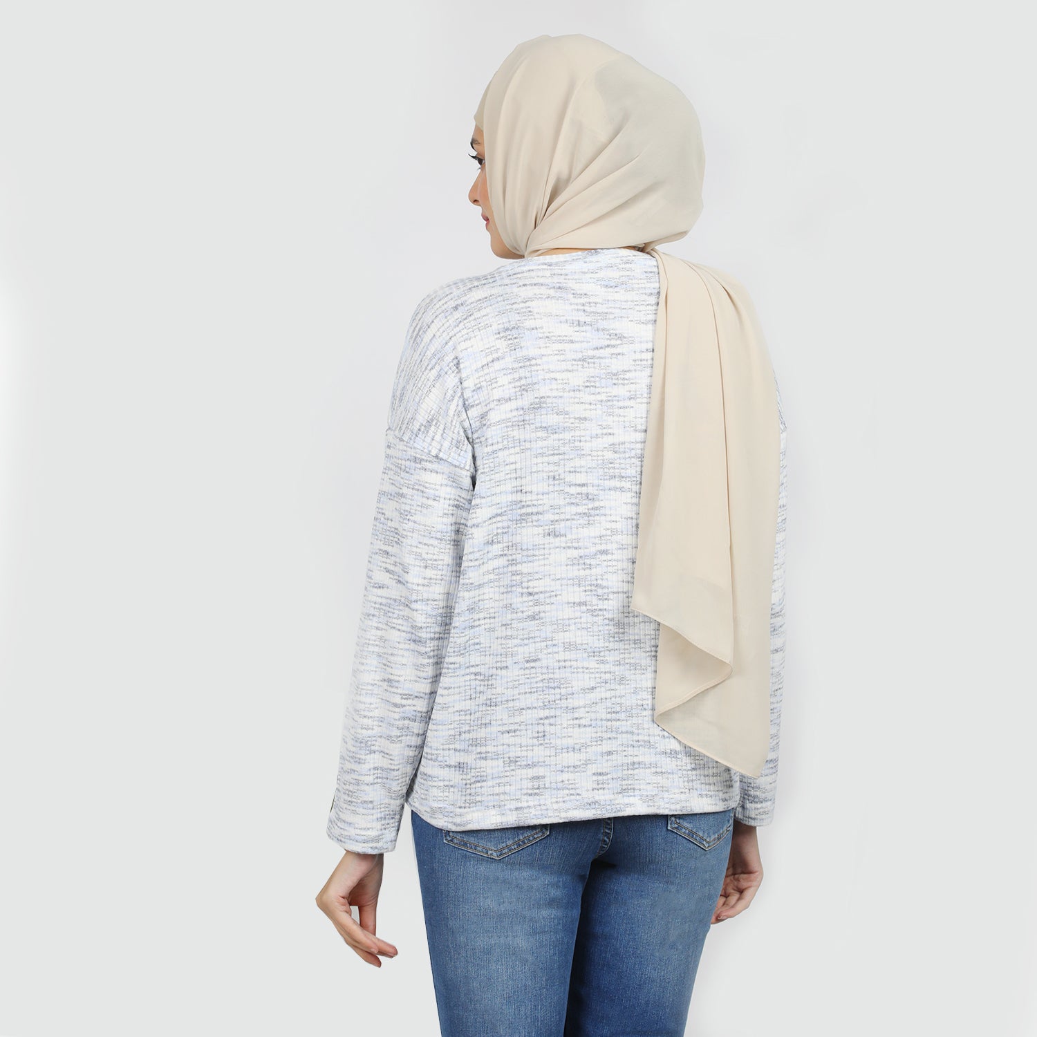 Women's Full Sleeves Fancy Top - Light Blue, Women T-Shirts & Tops, Chase Value, Chase Value