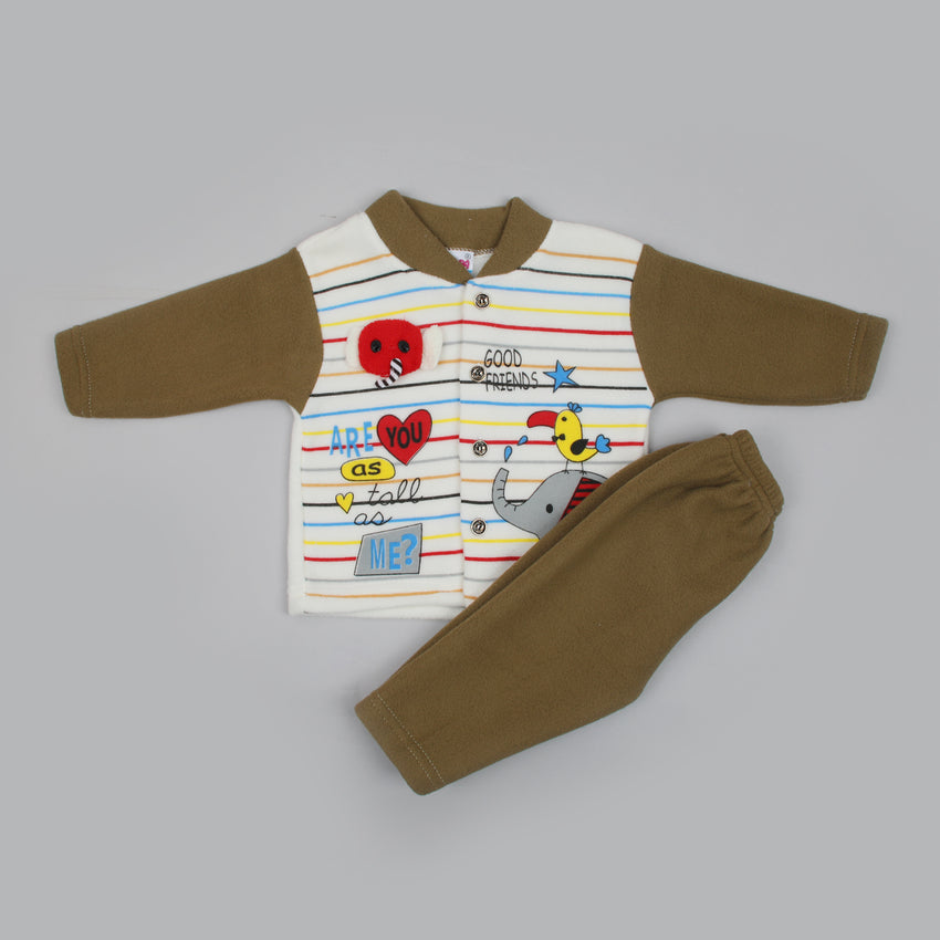 Newborn Boys Full Sleeves Suit - Brown