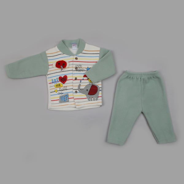 Newborn Boys Full Sleeves Suit - Sea Green