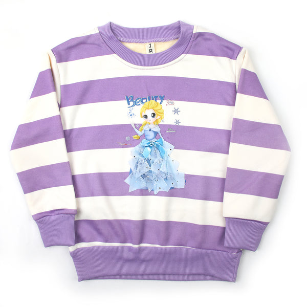 Girls Full Sleeves Sweat Shirt - Purple