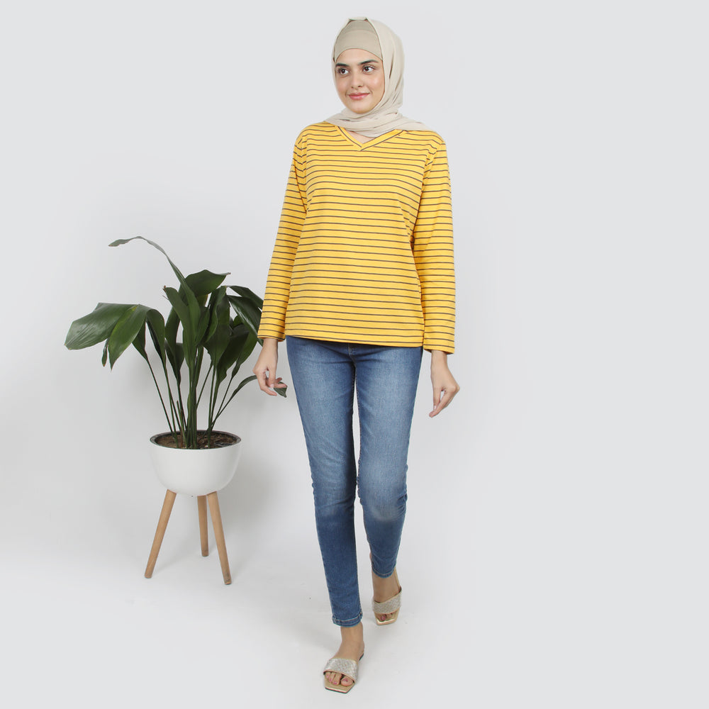 Women's Full Sleeves Top  - Yellow, Women T-Shirts & Tops, Chase Value, Chase Value