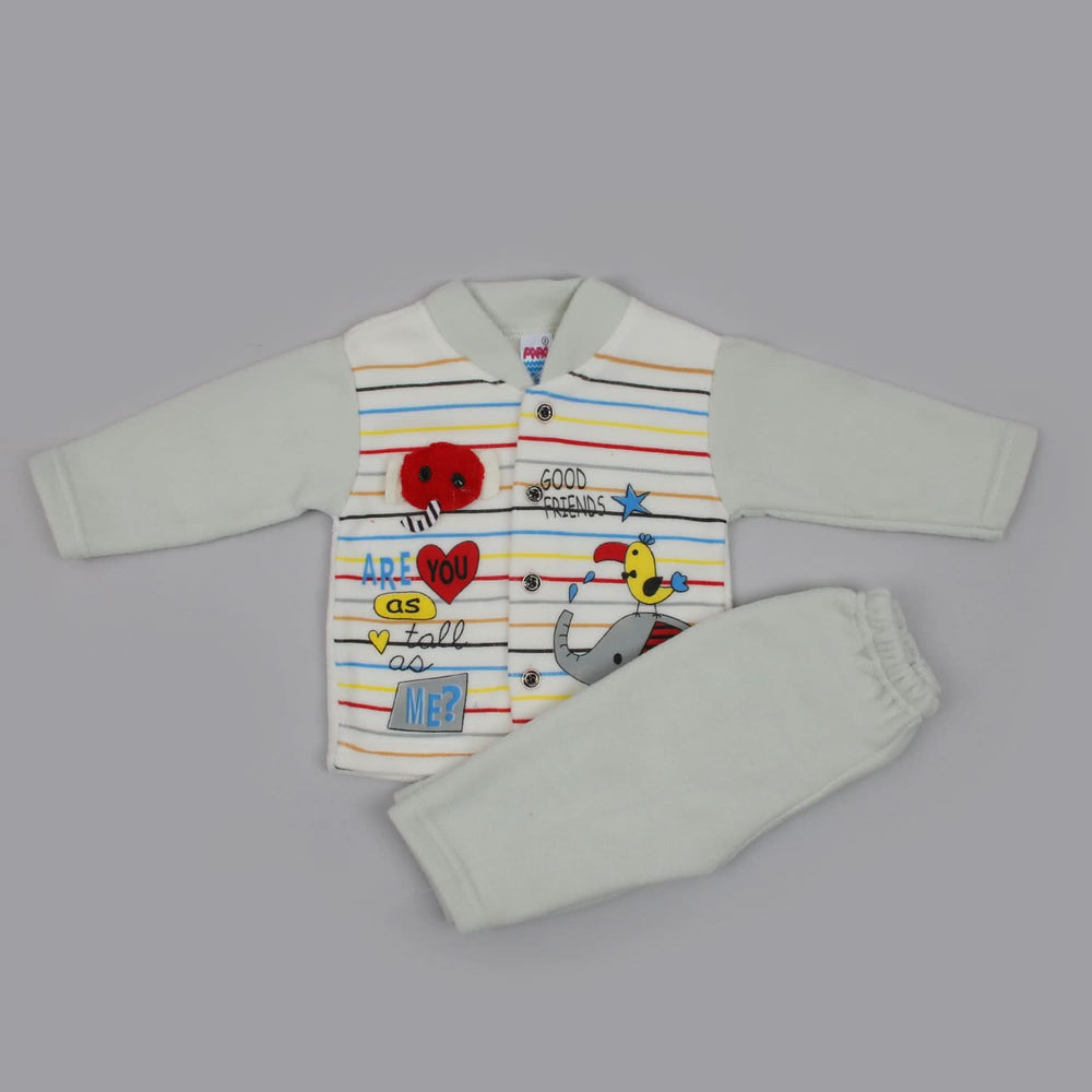 Newborn Boys Full Sleeves Suit - White, Newborn Boys Sets & Suits, Chase Value, Chase Value