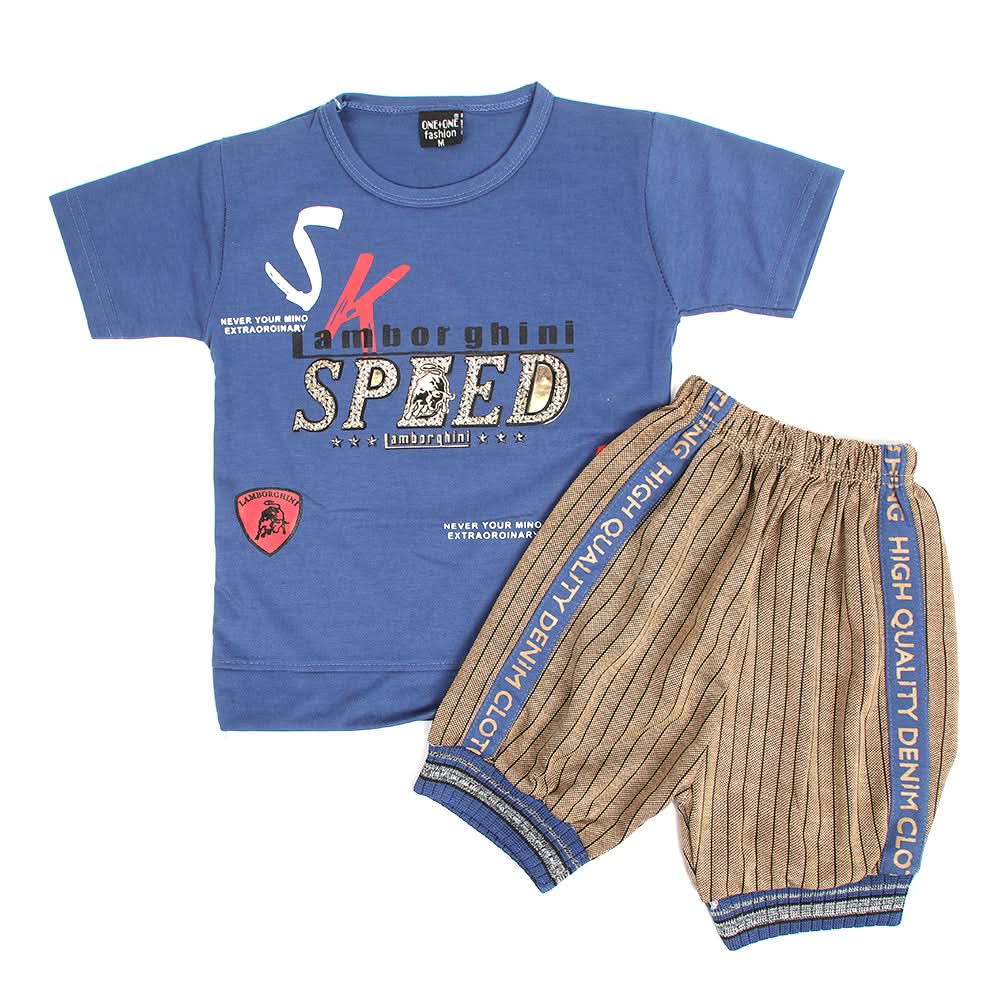 Boys Half Sleeves Suit - Royal Blue, Boys Sets & Suits, Chase Value, Chase Value
