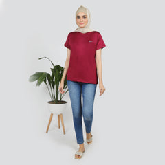 Women's Half Sleeves T-Shirt - Maroon