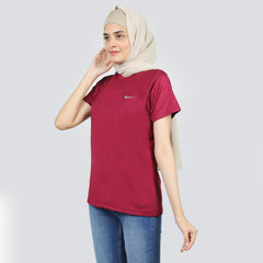 Women's Half Sleeves T-Shirt - Maroon