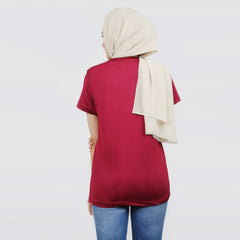 Women's Half Sleeves T-Shirt - Maroon