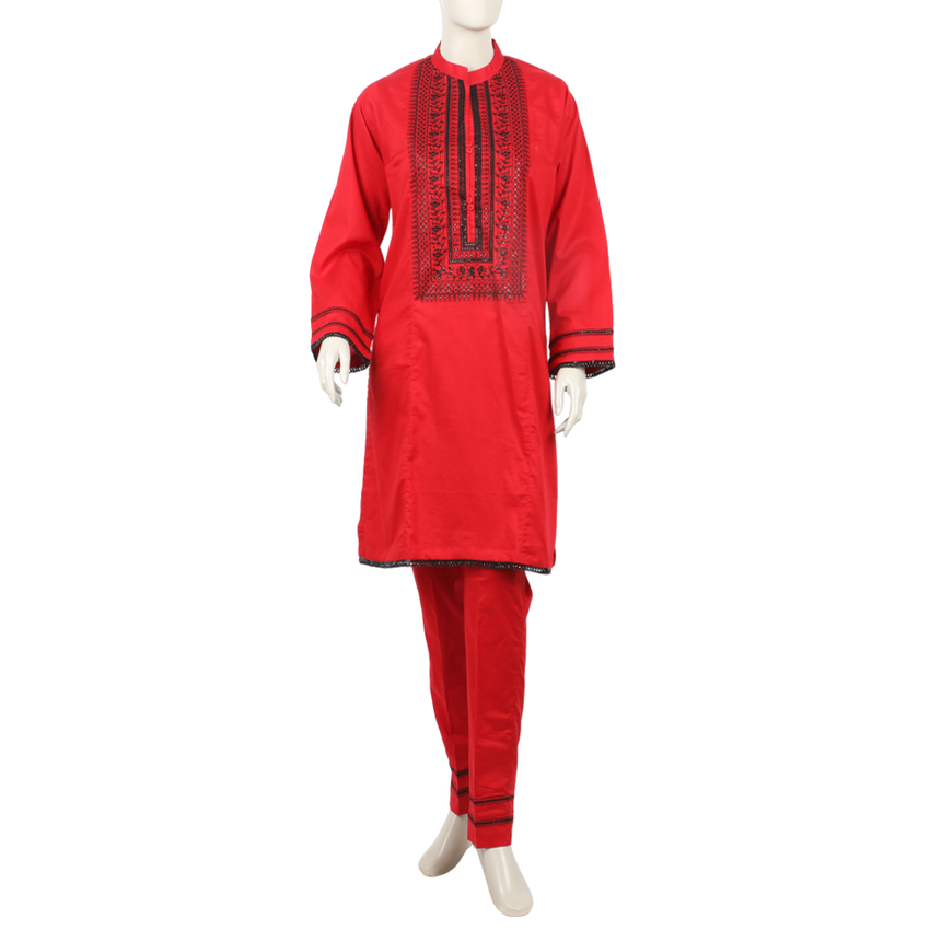 Eminent Women's Embroidered Kurti - Red