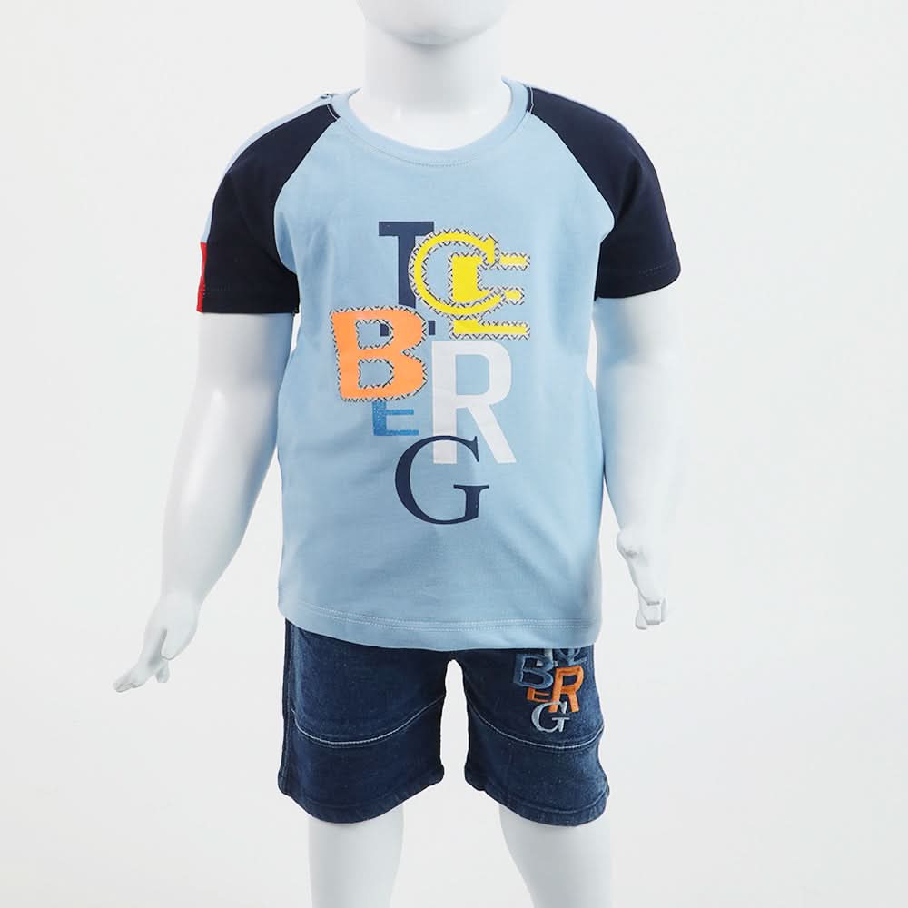 Boys Half Sleeves Suit - Sky Blue, Boys Sets & Suits, Chase Value, Chase Value