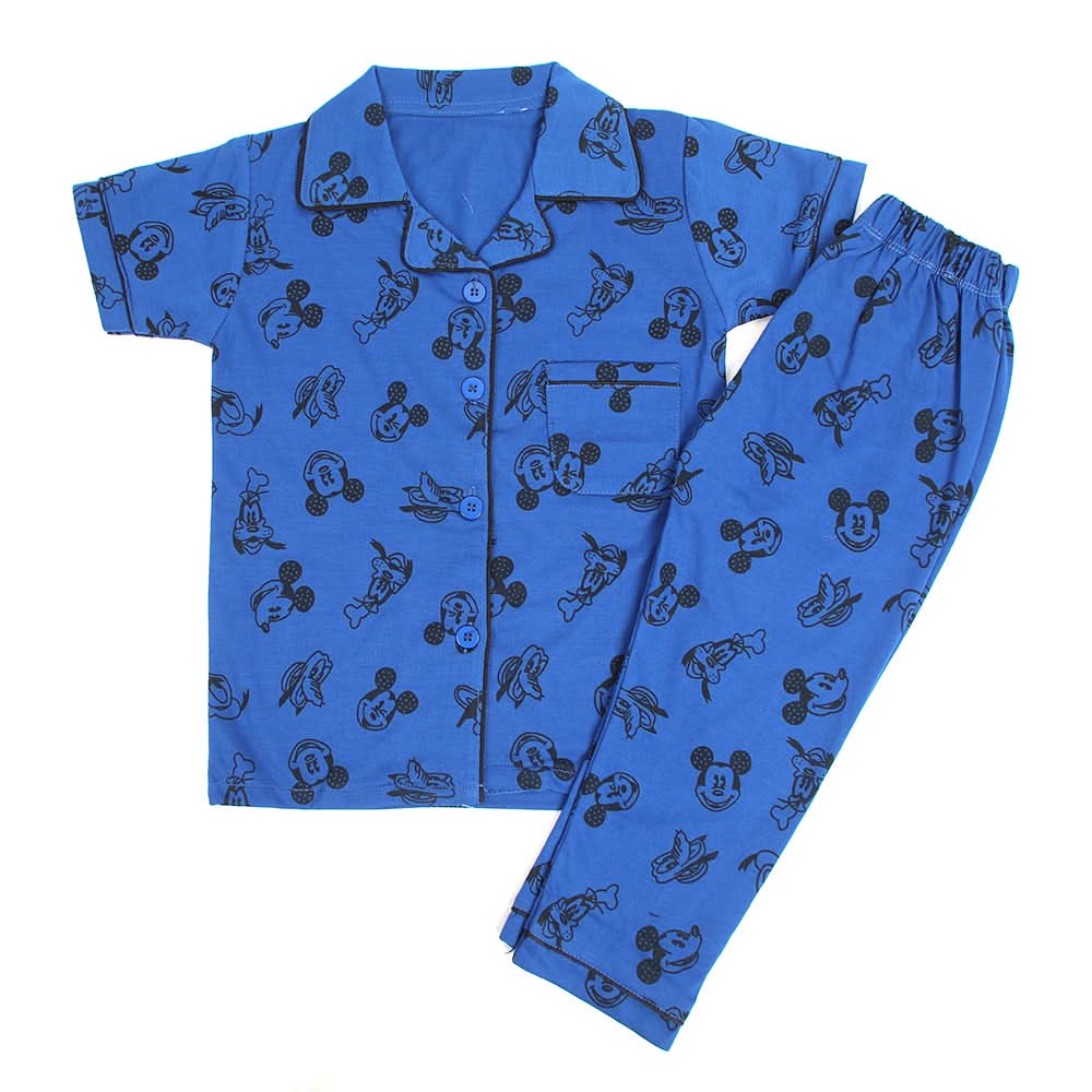 Girls Half Sleeves Night Suit - Blue, Girls Night Suit, Chase Value, Chase Value