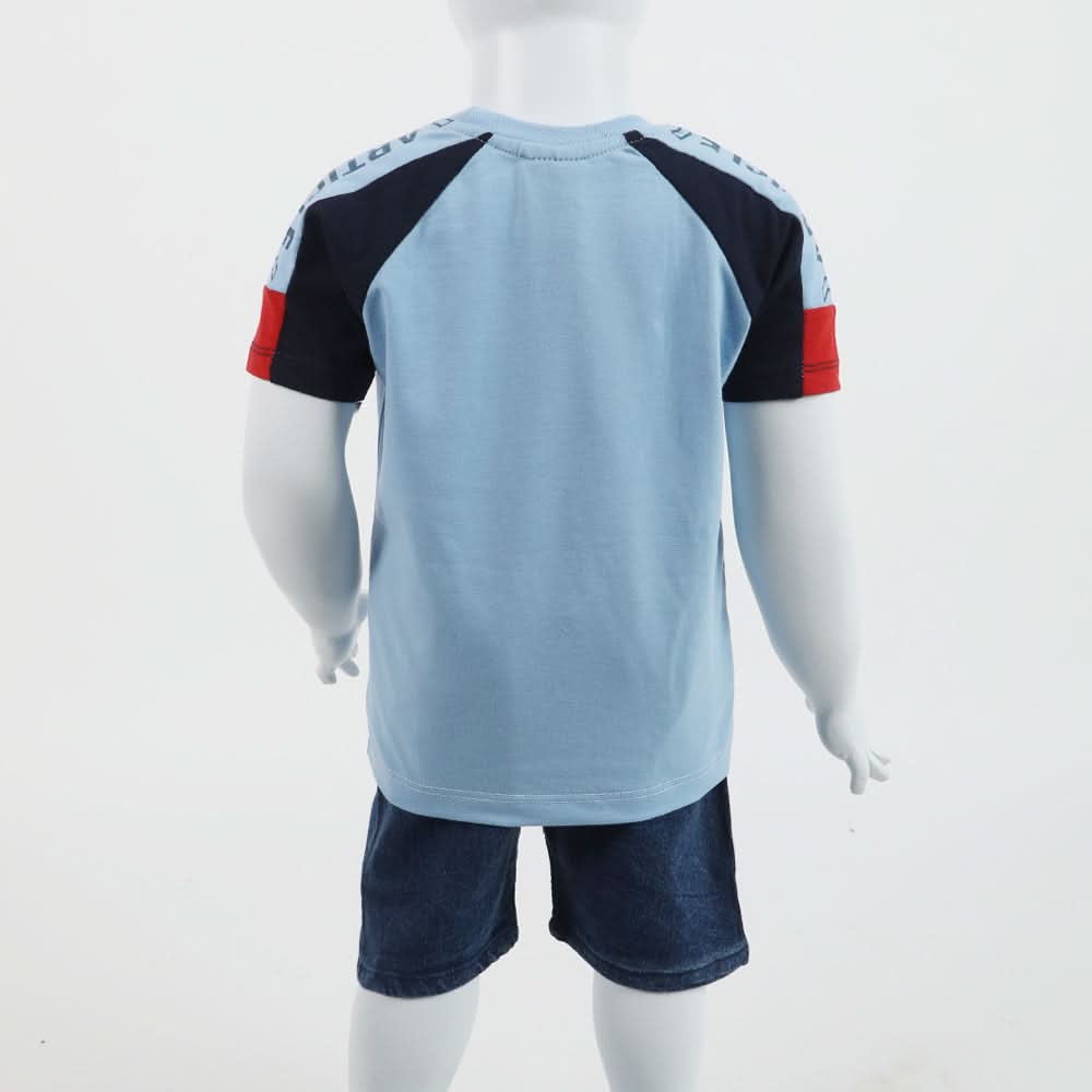 Boys Half Sleeves Suit - Sky Blue, Boys Sets & Suits, Chase Value, Chase Value