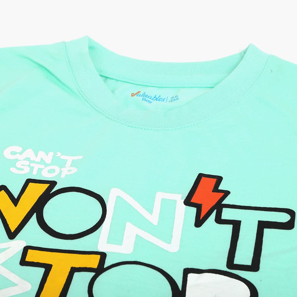 Boys Half Sleeves T-Shirt - Light Green, Boys T-Shirts, Chase Value, Chase Value