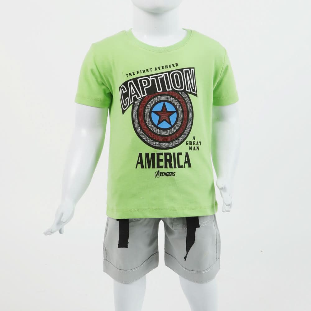Boys Half Sleeves Suit - Green, Boys Sets & Suits, Chase Value, Chase Value