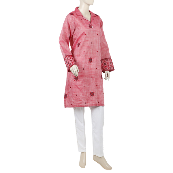 Eminent Women's Embroidered Kurti - Red