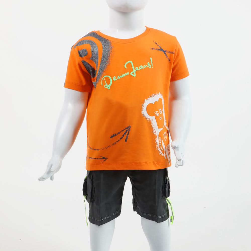 Boys Half Sleeves Suit - Orange, Boys Sets & Suits, Chase Value, Chase Value