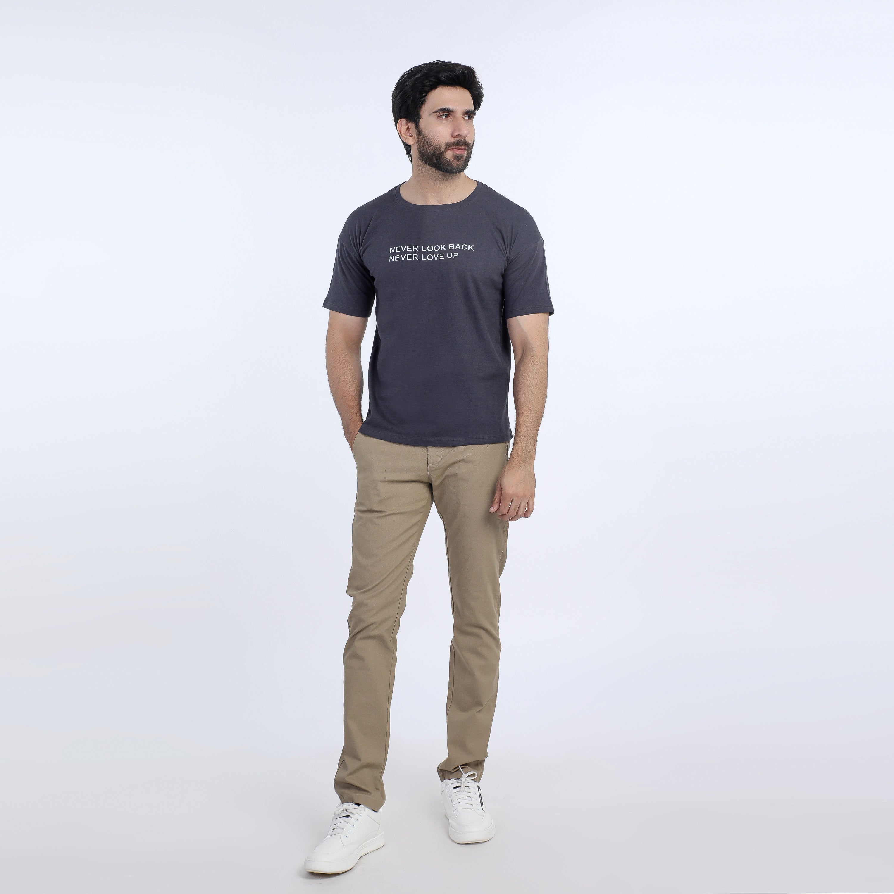 Men's Half Sleeves T-Shirt - Charcoal, Men's T-Shirts & Polos, Chase Value, Chase Value